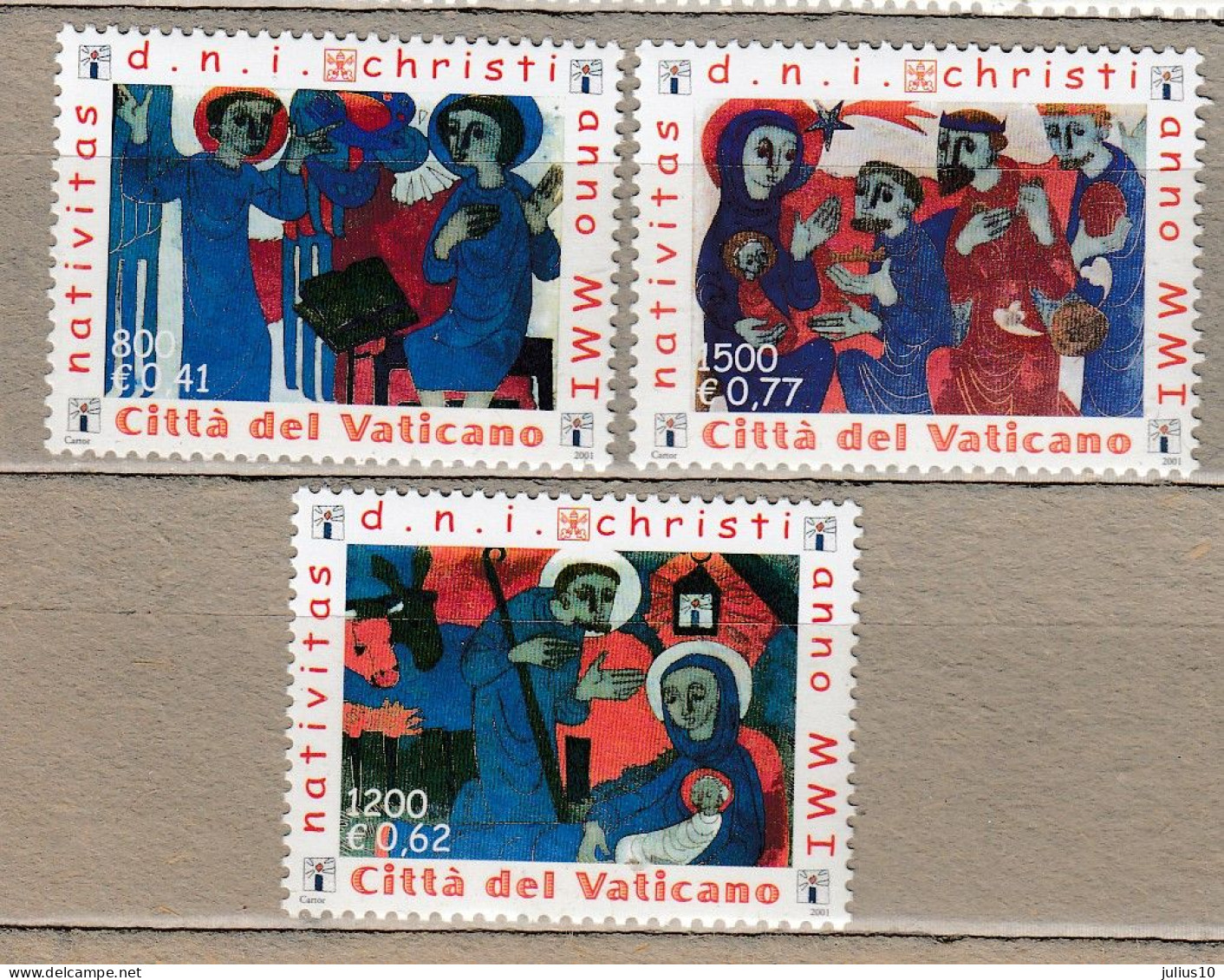 VATICAN 2001 Art Painting Christmas MNH(**) Mi 1390-1392 #21603 - Unused Stamps