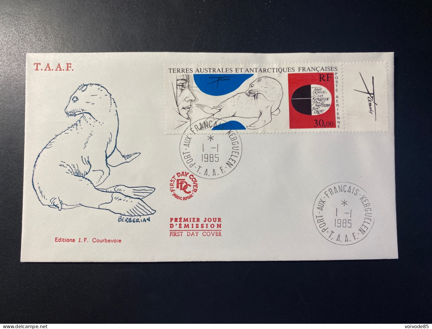 Enveloppe 1er Jour "Oeuvre De Trémois" - 01/01/1985 - PA89 - TAAF - Iles Kerguelen - FDC