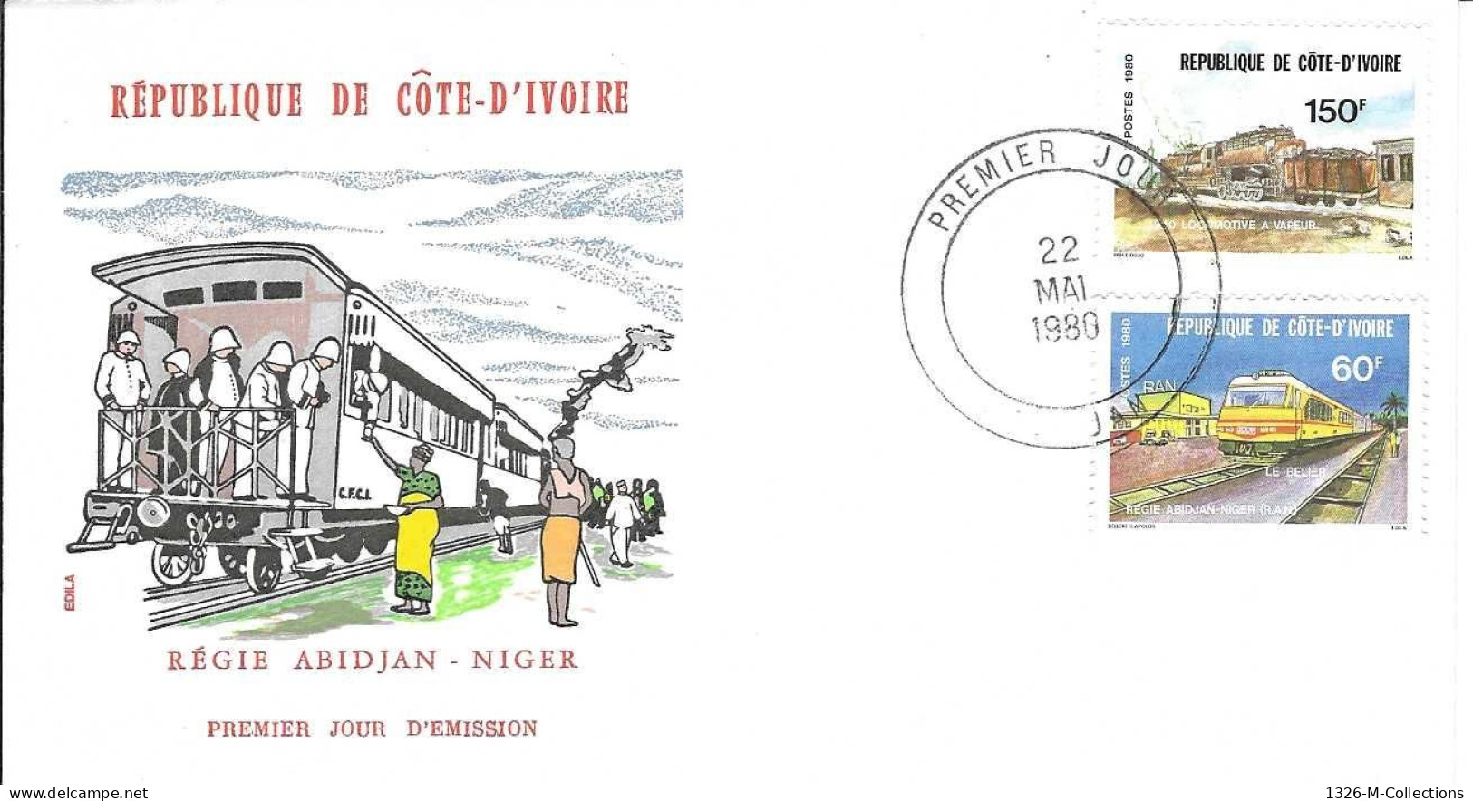 Envellope COTE D'IVOIRE 1e Jour N° 540 - 543 Y & T  - Côte D'Ivoire (1960-...)