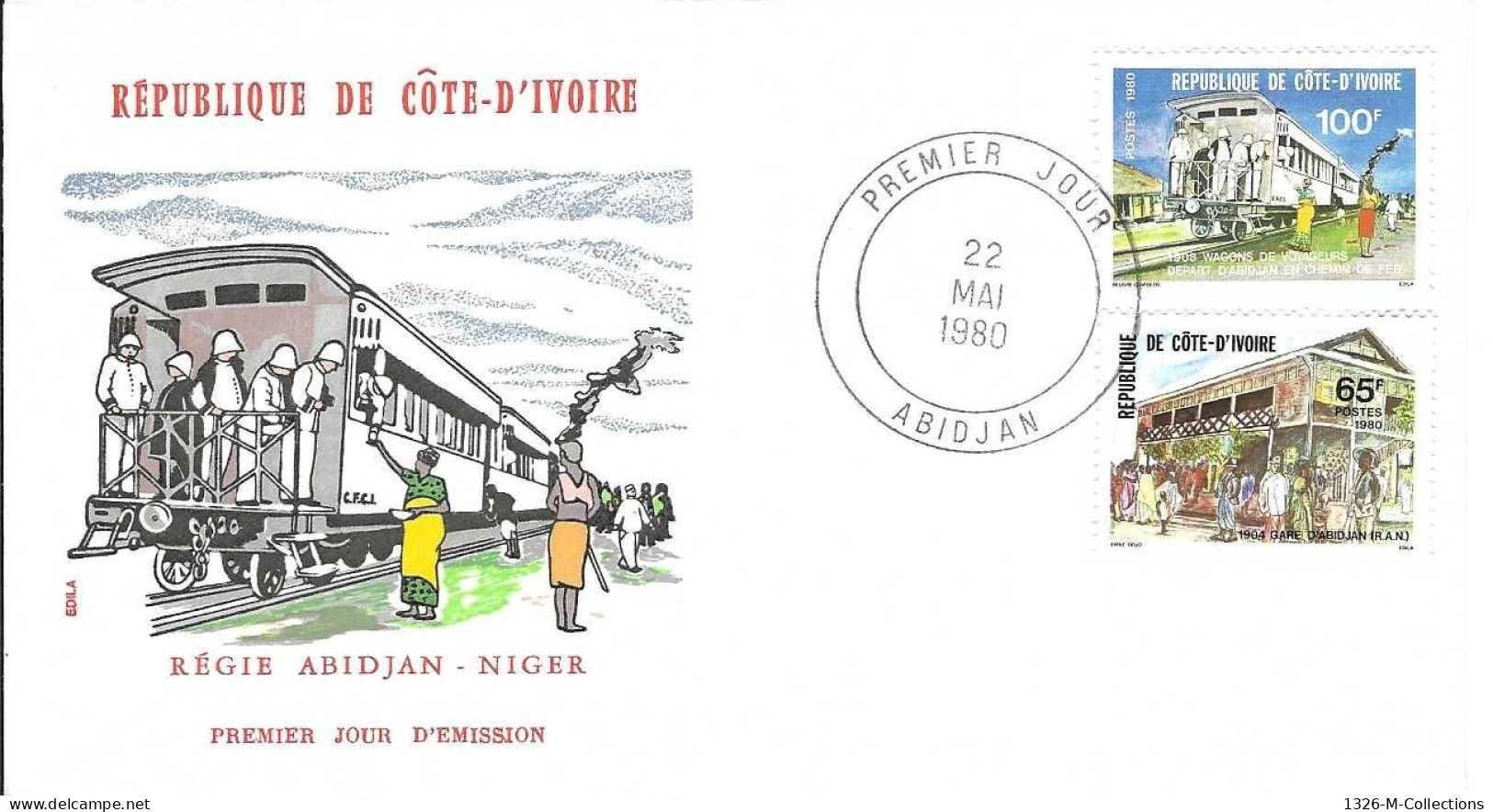 Envellope COTE D'IVOIRE 1e Jour N° 541 - 542 Y & T  - Côte D'Ivoire (1960-...)