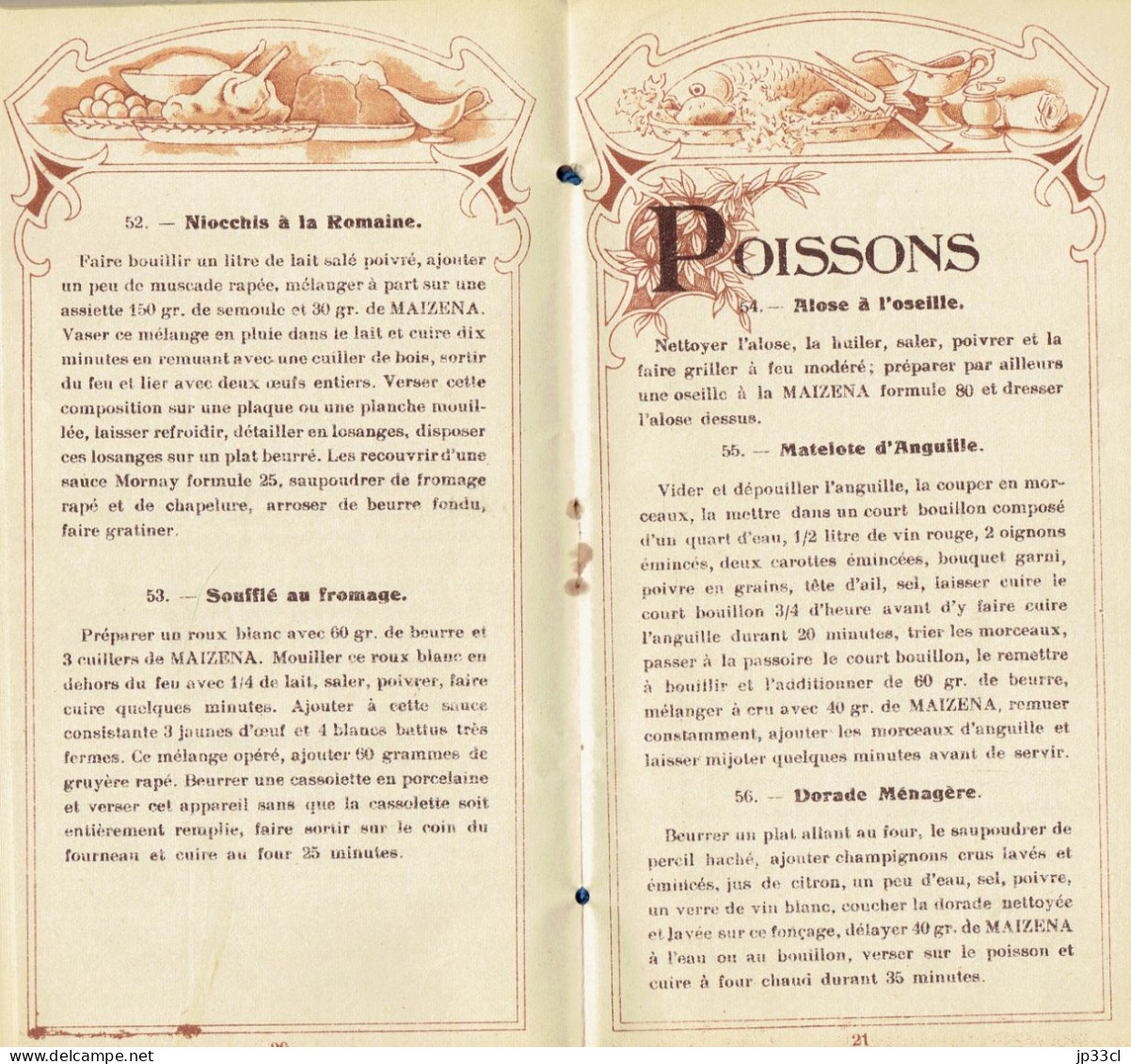 Très Ancien Livre De Recettes à Base De Maizena (44 Pages, Vers 1920/30) - Gastronomie