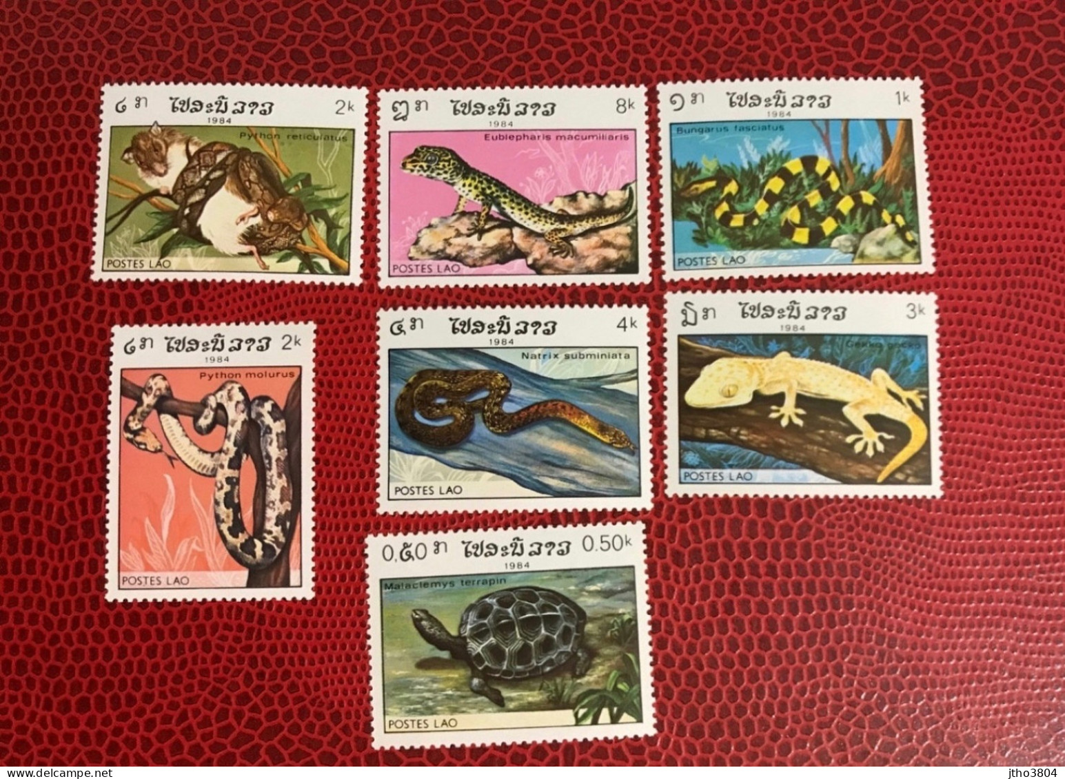 LAOS 1984 Complete 7v Neuf MNH ** YT 597 / 603 Reptil Reptile Rettile Schlange - Tortues