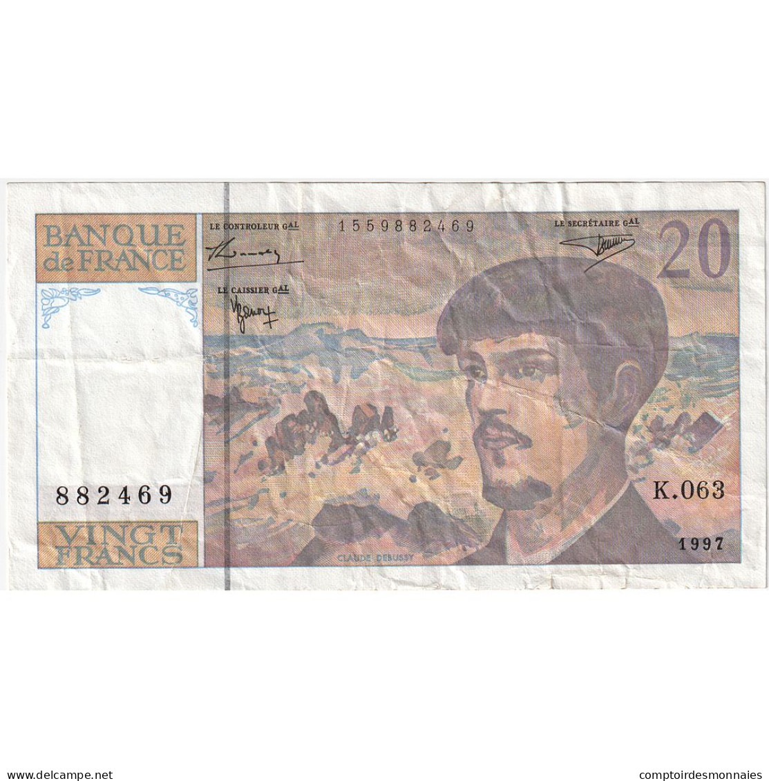 France, 20 Francs, Debussy, K.063, TB+ - 20 F 1980-1997 ''Debussy''