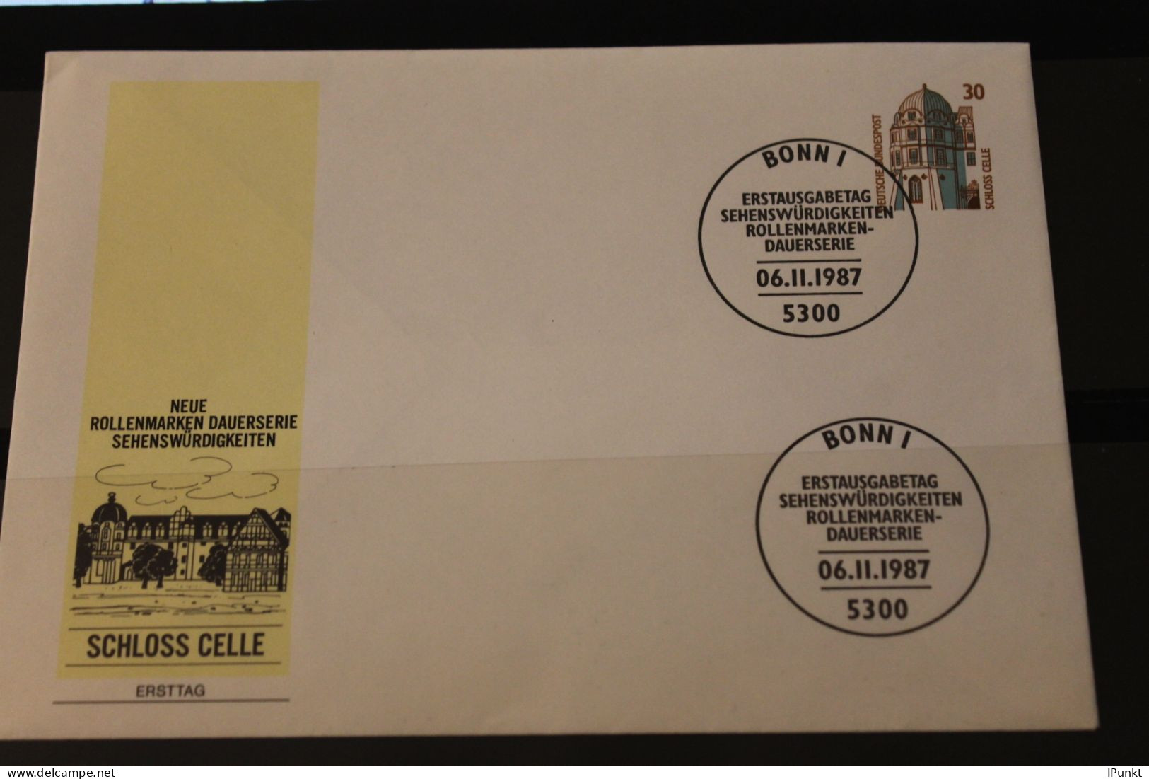 Deutschland 1987; Freimarken:  Sehenswürdigkeiten: FDC Ganzsache: Schloß Celle 30 Pf; MiNr. 1339 - Buste Private - Usati