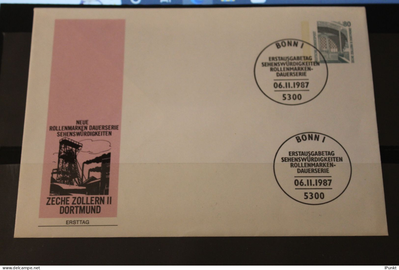 Deutschland 1987; Freimarken:  Sehenswürdigkeiten: FDC Ganzsache: Dortmund 80 Pf; MiNr. 1342 - Privé Briefomslagen - Gebruikt