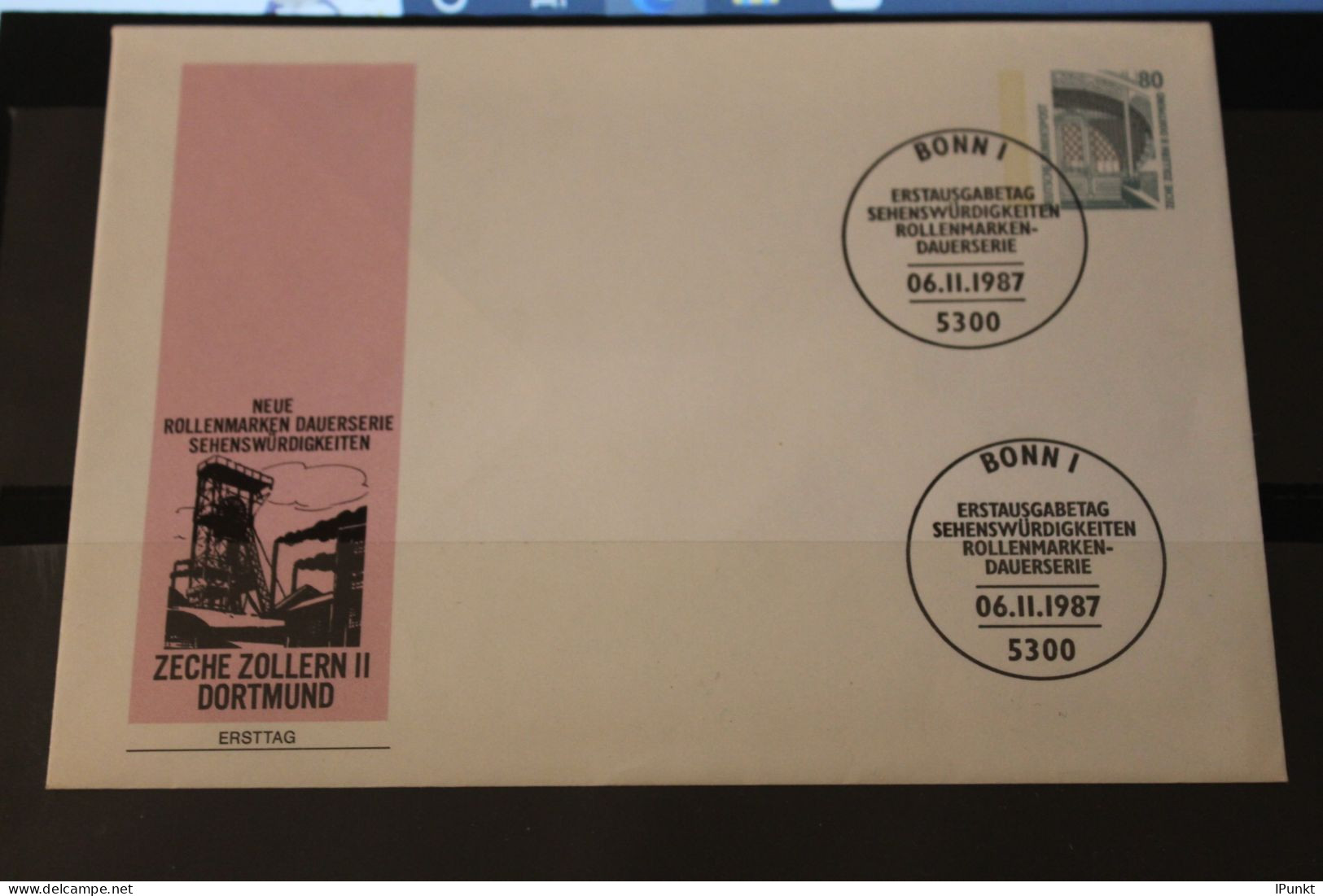 Deutschland 1987; Freimarken:  Sehenswürdigkeiten: FDC Ganzsache: Dortmund 80 Pf; MiNr. 1342 - Enveloppes Privées - Oblitérées