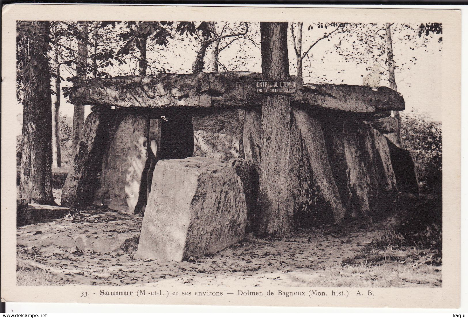 MAINE Et LOIRE - SAUMUR Et Ses Environs - Dolmen De BAGNEUX - Phototypie A. Bruel - N° 33 - Dolmen & Menhire