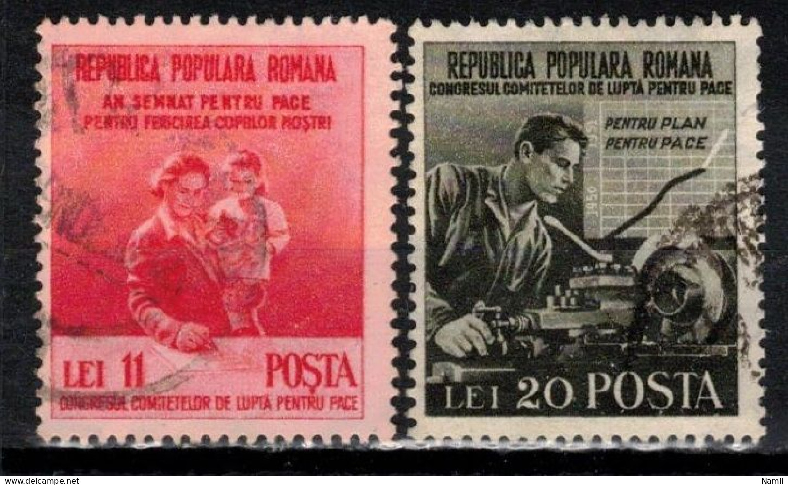 Roumanie 1950 Mi 1236-7 (Yv 1126-7), Obliteré - Used Stamps