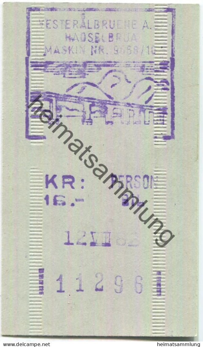 Norwegen - Vesteralen - Brücken-Maut - Person 1982 - KR. 16.- - Sonstige & Ohne Zuordnung