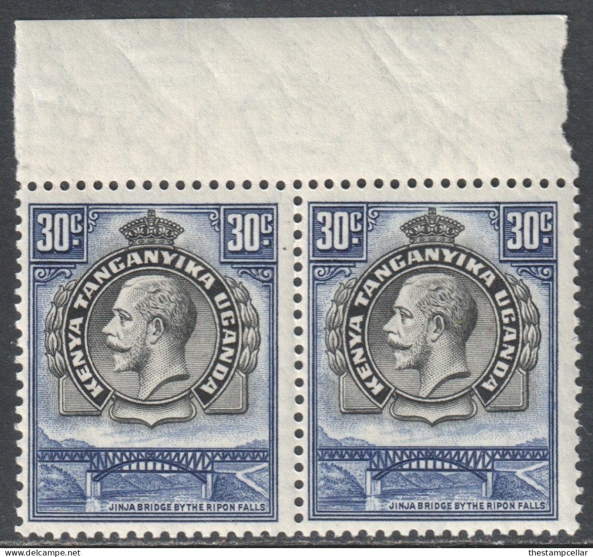 KUT Scott 51 - SG115, 1935 George V 30c Pair MH* - Kenya, Uganda & Tanganyika