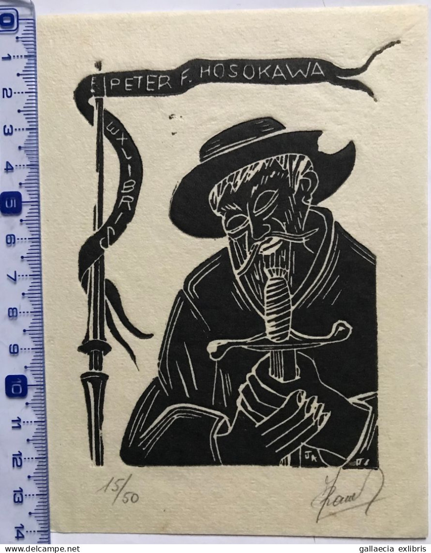 Exlibris Pour Peter Hosokawa. Don Quichotte Épée. Ex-libris For Peter Hosokawa. Don Quixote Sword - Ex-libris