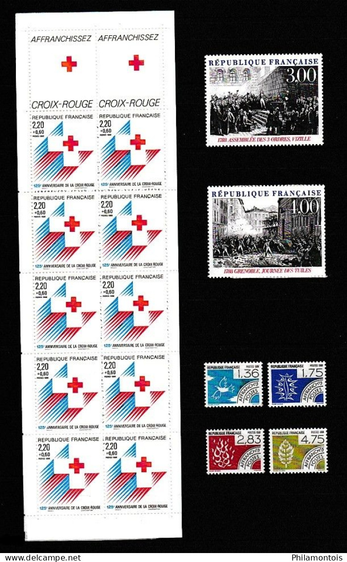 FRANCE - Année Complète 1988 Avec Préos, Carnets - Neufs N** - Très Beaux - Vendus Sous Valeur Faciale. - 1980-1989