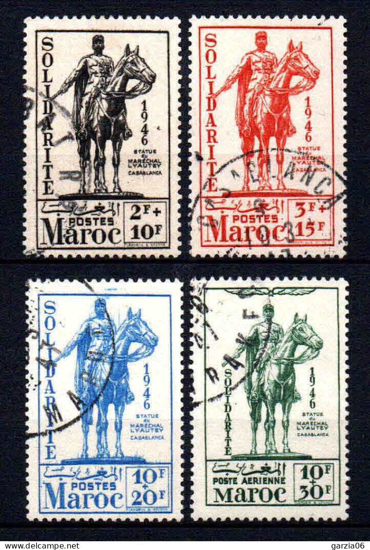 Maroc - 1946 - Œuvres De Solidarité  - N° 241 à 243 + PA 59  - Oblit - Used - Used Stamps
