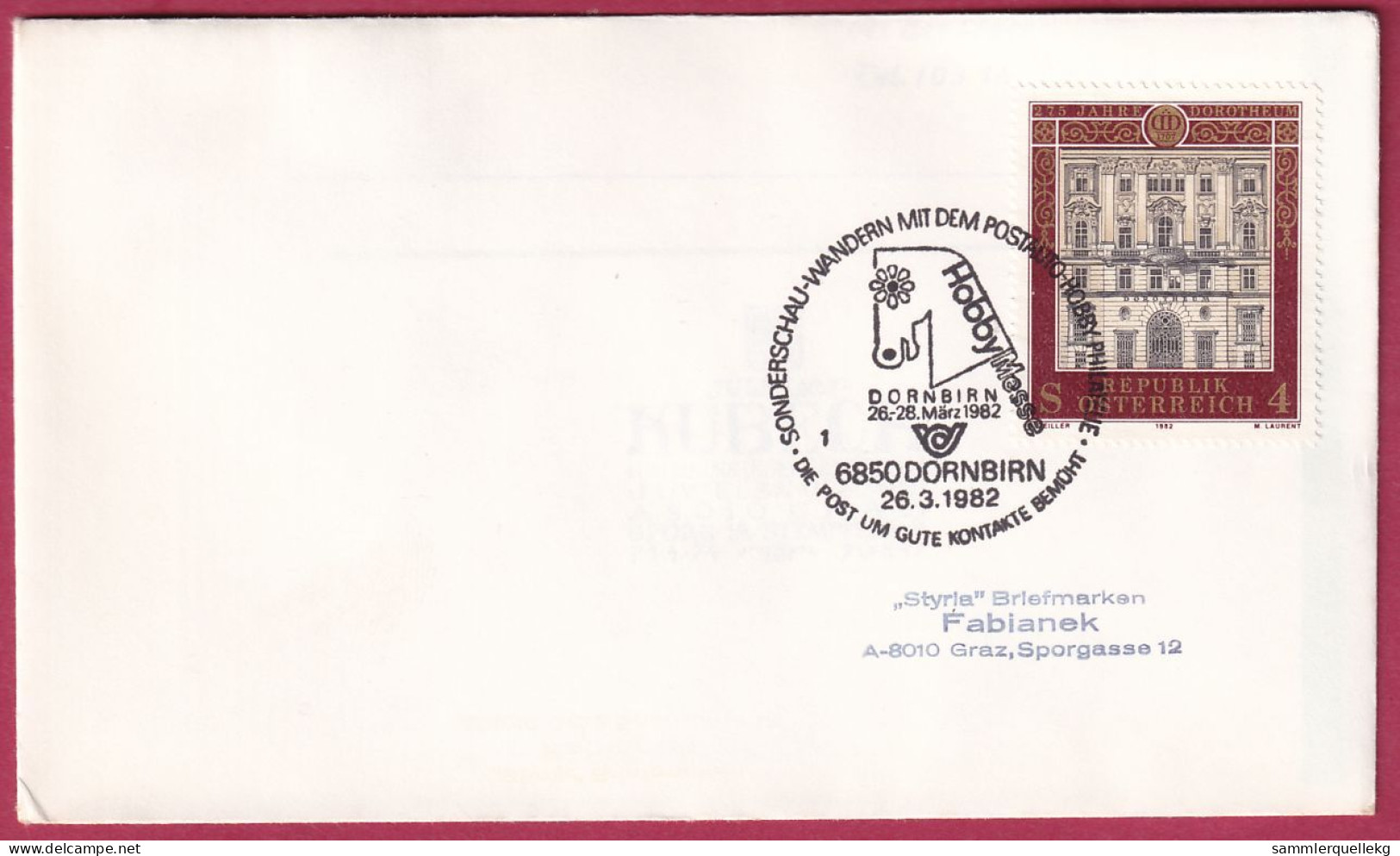 Österreich MNr.1697 Sonderstempel 26. 3. 1982, Dornbirn Hobby Messe - Storia Postale