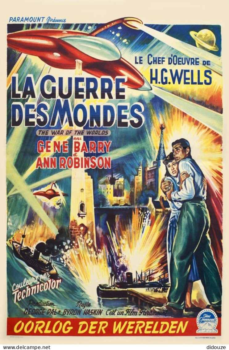 Cinema - La Guerre Des Mondes - Illustration Vintage - Affiche De Film - CPM - Carte Neuve - Voir Scans Recto-Verso - Affiches Sur Carte