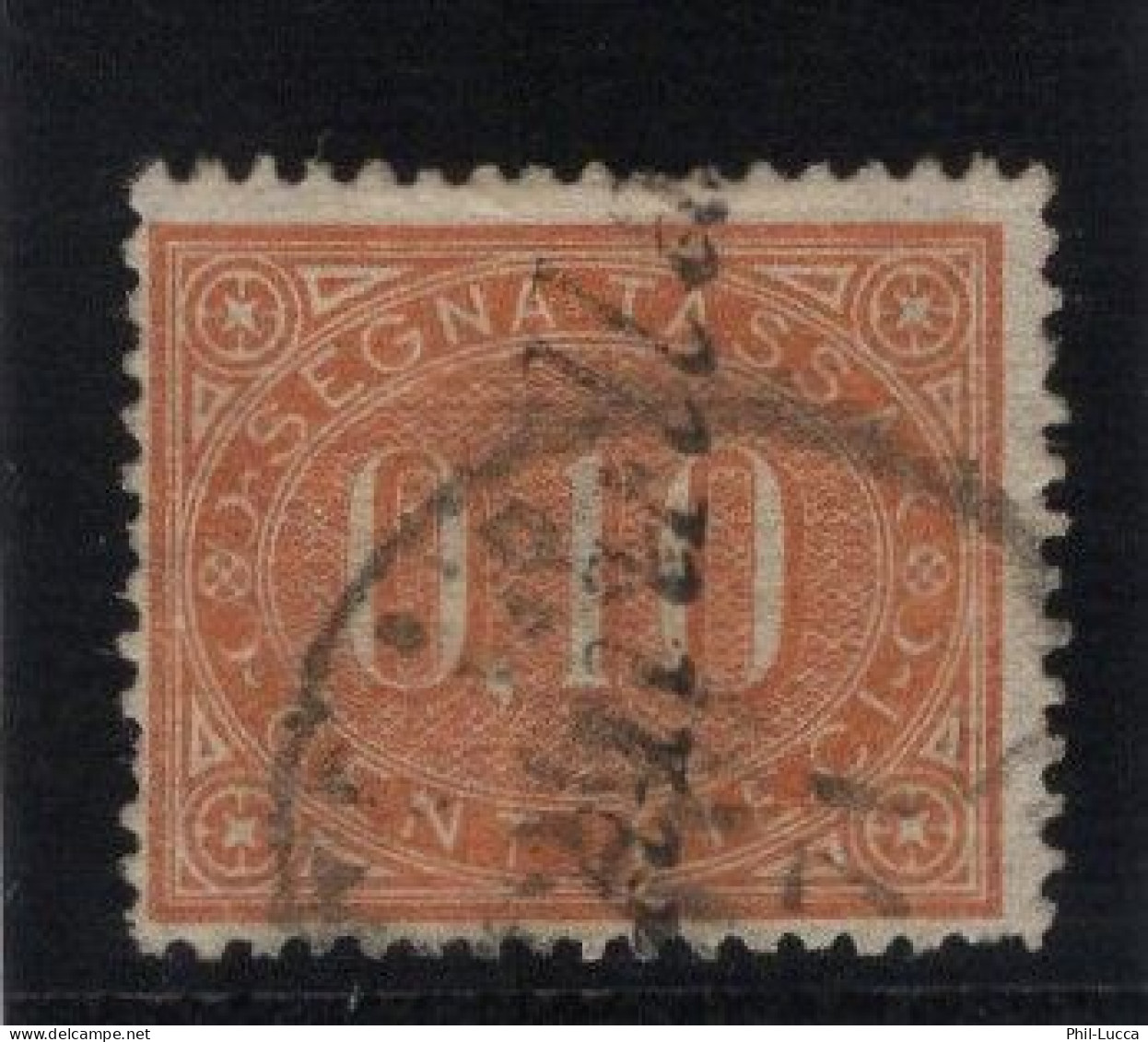 Segnatasse 1869 | 10c. Bruno Arancio | Usato - Used