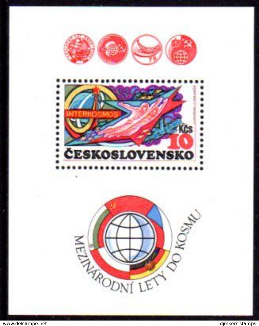 CZECHOSLOVAKIA 1980 Intercosmos Space Programme Perforated Block MNH / **..  Michel Block 40A - Hojas Bloque