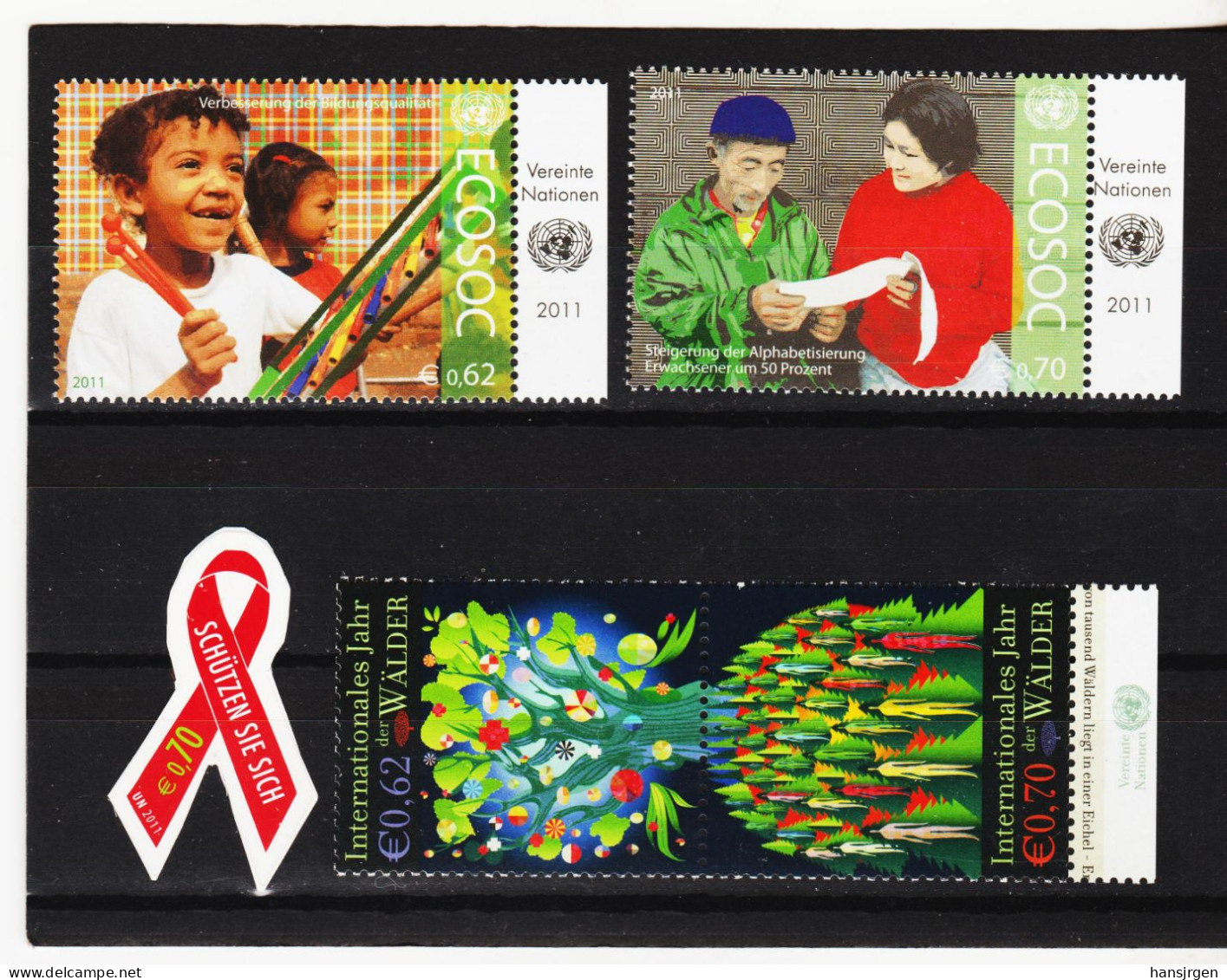 IMO251  VEREINTE NATIONEN UNO WIEN 2011 MICHL  729/31 + 736/37 ** Postfrisch SIEHE ABBILDUNG - Unused Stamps