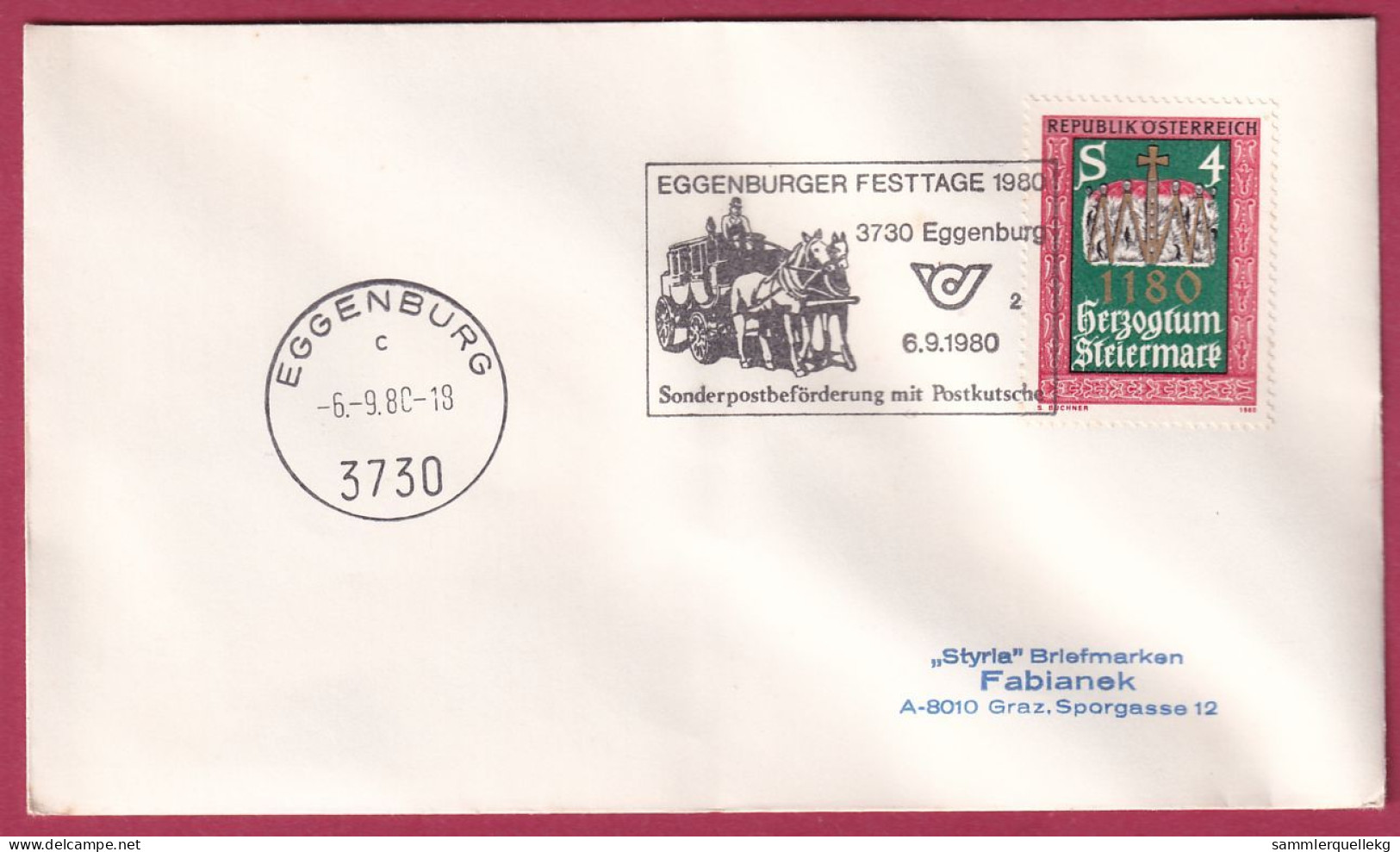Österreich MNr.1648 Sonderstempel 6. 9. 1980, Eggenburger Festtage 1980 - Lettres & Documents