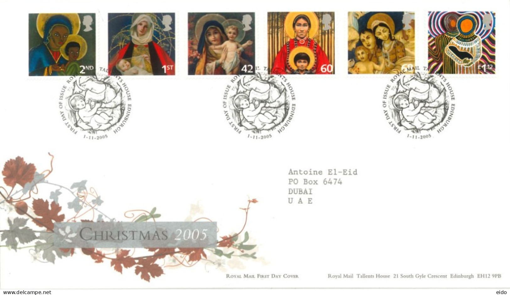 GREAT BRITAIN - 2005, FDC OF CHRSTMAS  STAMPS. - Cartas & Documentos