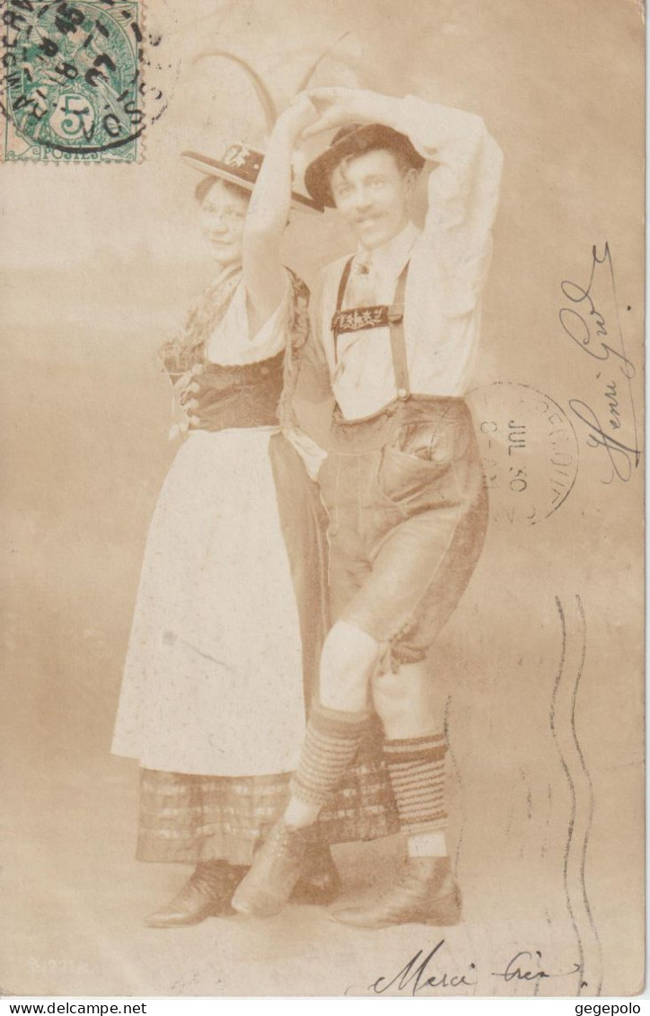 RAMBERVILLERS - Un Couple De Danseurs En 1907 ( Carte Photo à Destination De Québec  ) - Rambervillers
