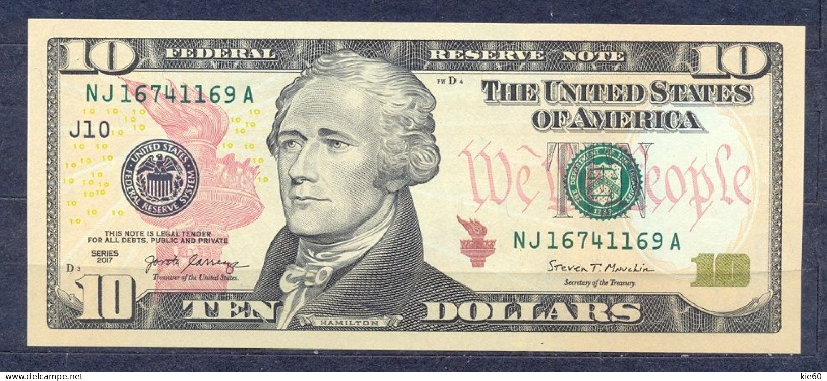 USA - 2017 - 10 Dollars - P547bJ   Kansas City  UNC - Billetes De La Reserva Federal (1928-...)