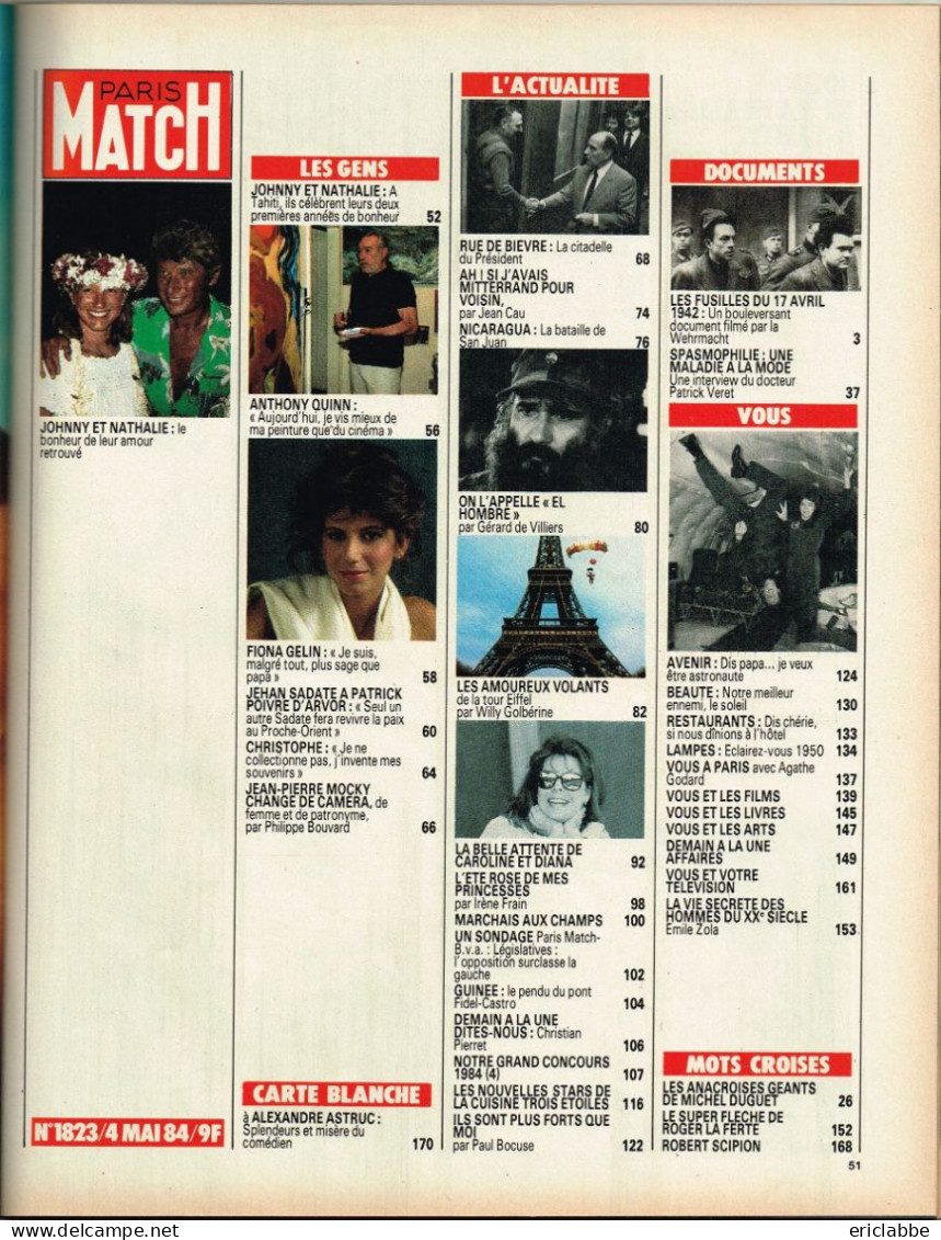 Lot 19 PARIS MATCH Johnny Hallyday Années 1984 à 1991 - Informations Générales