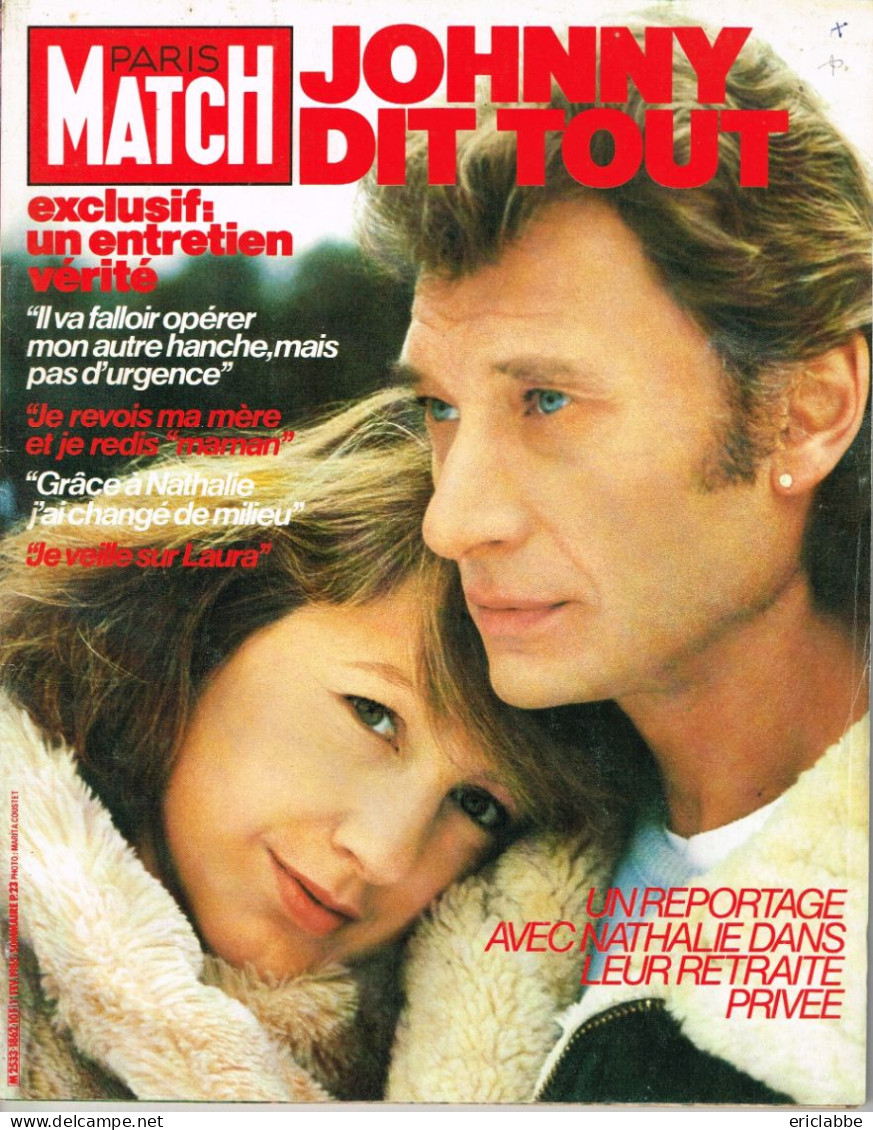 Lot 19 PARIS MATCH Johnny Hallyday Années 1984 à 1991 - Allgemeine Literatur