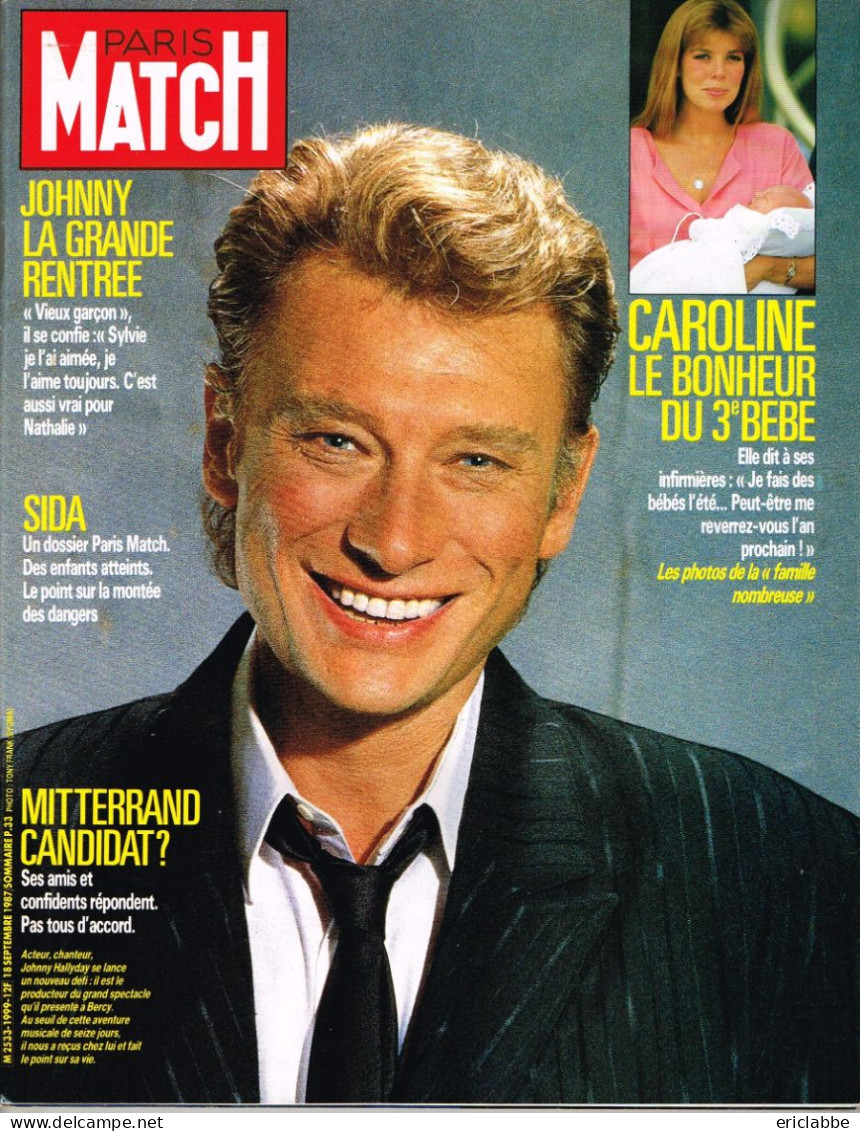 Lot 19 PARIS MATCH Johnny Hallyday Années 1984 à 1991