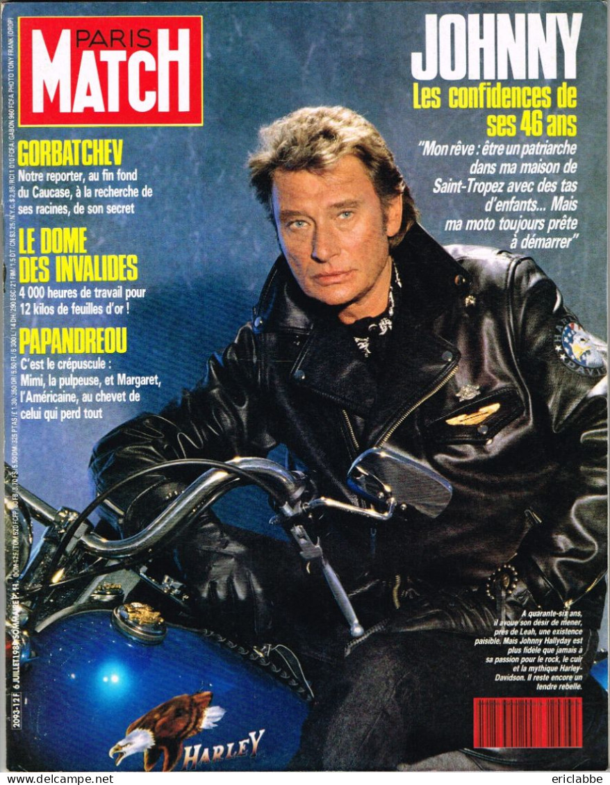 Lot 19 PARIS MATCH Johnny Hallyday Années 1984 à 1991