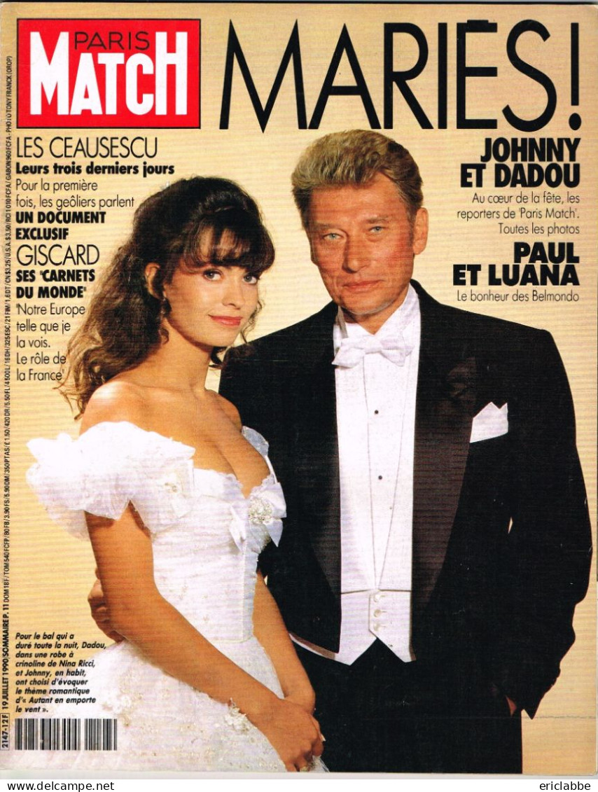 Lot 19 PARIS MATCH Johnny Hallyday Années 1984 à 1991