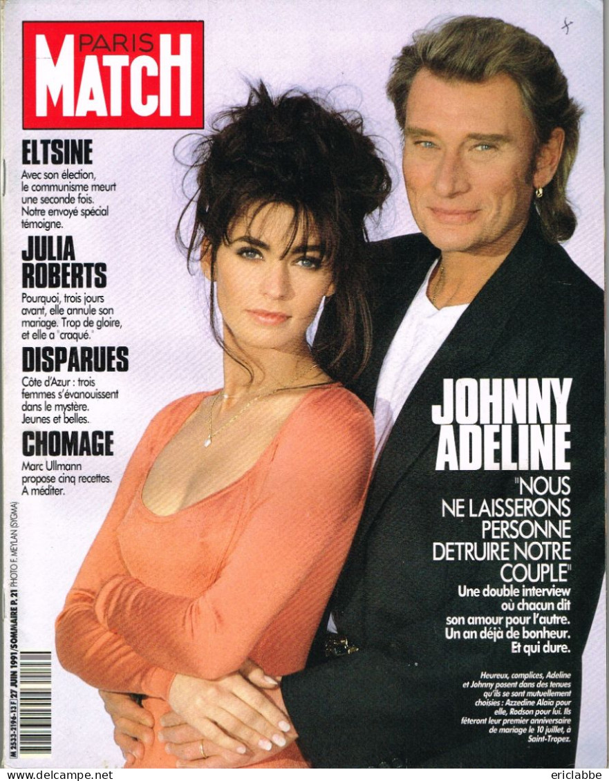 Lot 19 PARIS MATCH Johnny Hallyday Années 1984 à 1991