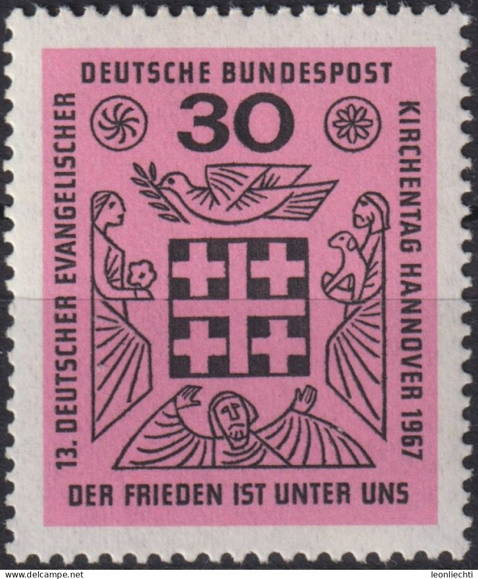 1967 Deutschland > BRD, ** Mi:DE 536, Sn:DE 972, Yt:DE 401, Jerusalemkreuz - Cristianismo