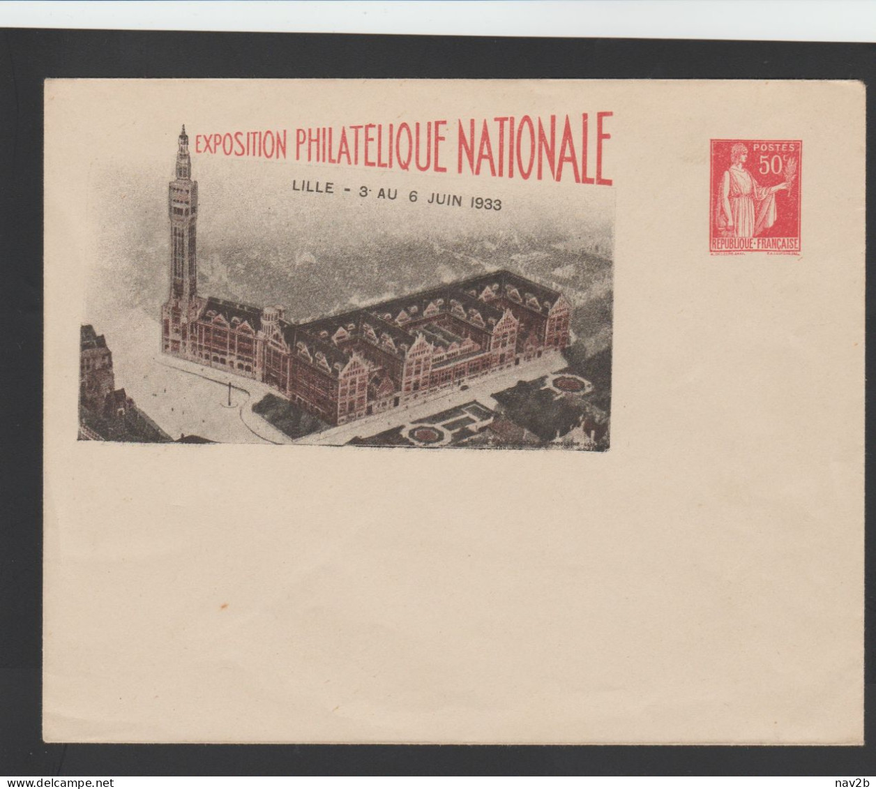 Entier Enveloppe Expo De Lille 1933 . Neuve . - Standaardomslagen En TSC (Voor 1995)