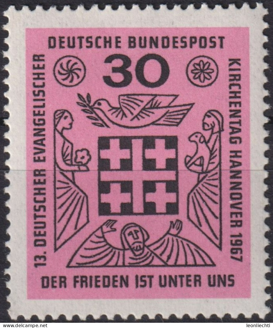 1967 Deutschland > BRD, ** Mi:DE 536, Sn:DE 972, Yt:DE 401, Jerusalemkreuz - Cristianismo