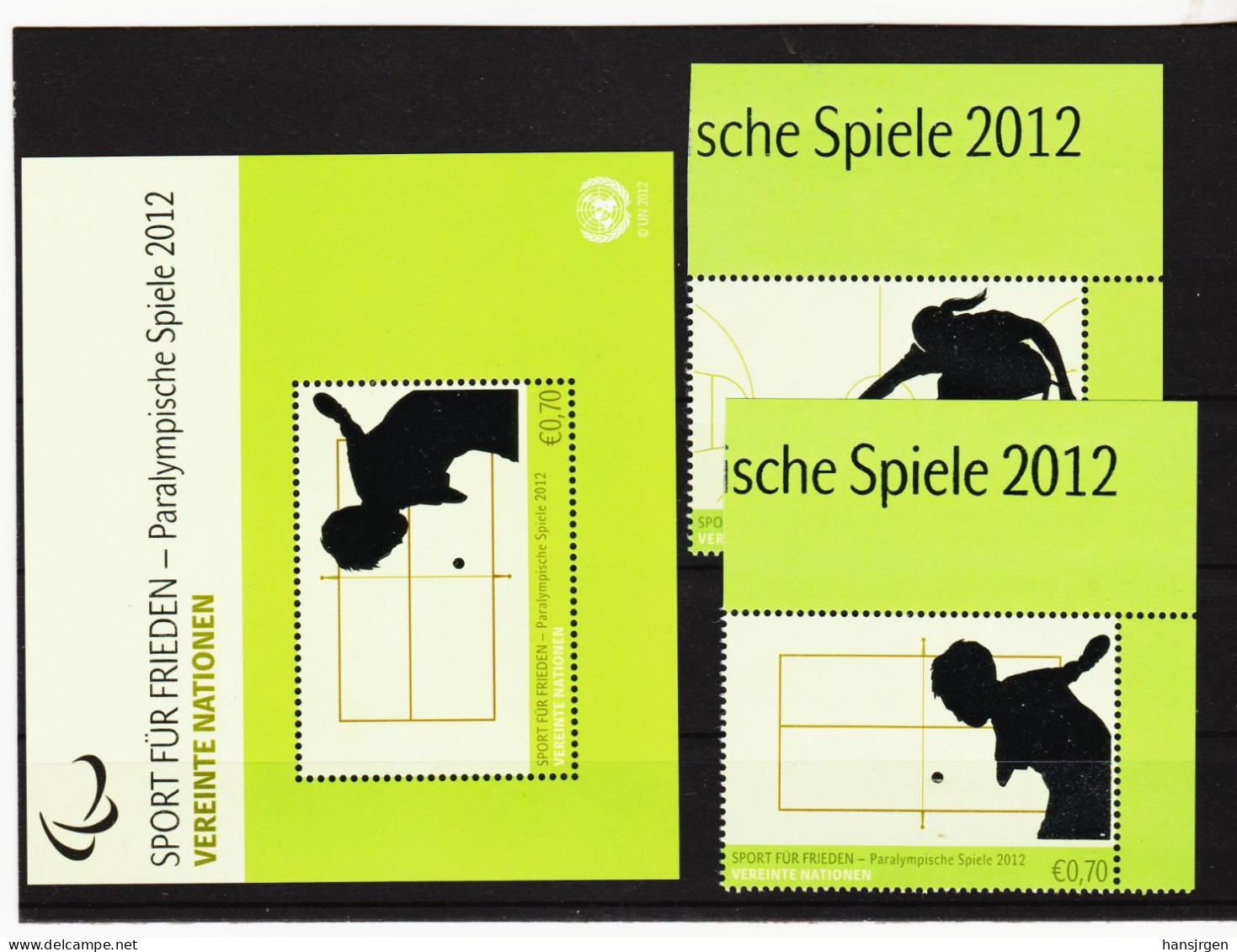 IMO265 UNO WIEN 2012 PARALYMPISCHE SPIELE SATZ  Michl 754/55 Und Block 31 ** Postfrisch - Unused Stamps