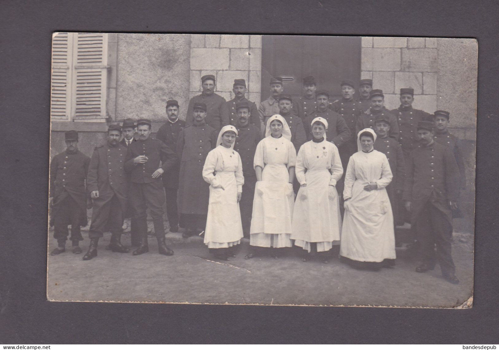 Carte Photo Militaria Guerre 14-18 La Garde Var Groupe Militaires Et Infirmieres Hopital Auxiliaire   58628 - La Garde