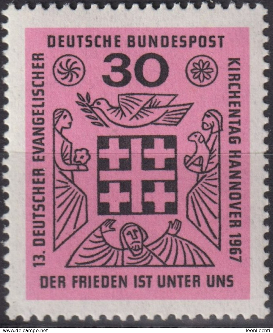 1967 Deutschland > BRD, ** Mi:DE 536, Sn:DE 972, Yt:DE 401, Jerusalemkreuz - Timbres