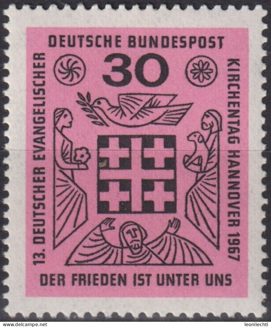 1967 Deutschland > BRD, ** Mi:DE 536, Sn:DE 972, Yt:DE 401, Jerusalemkreuz - Timbres