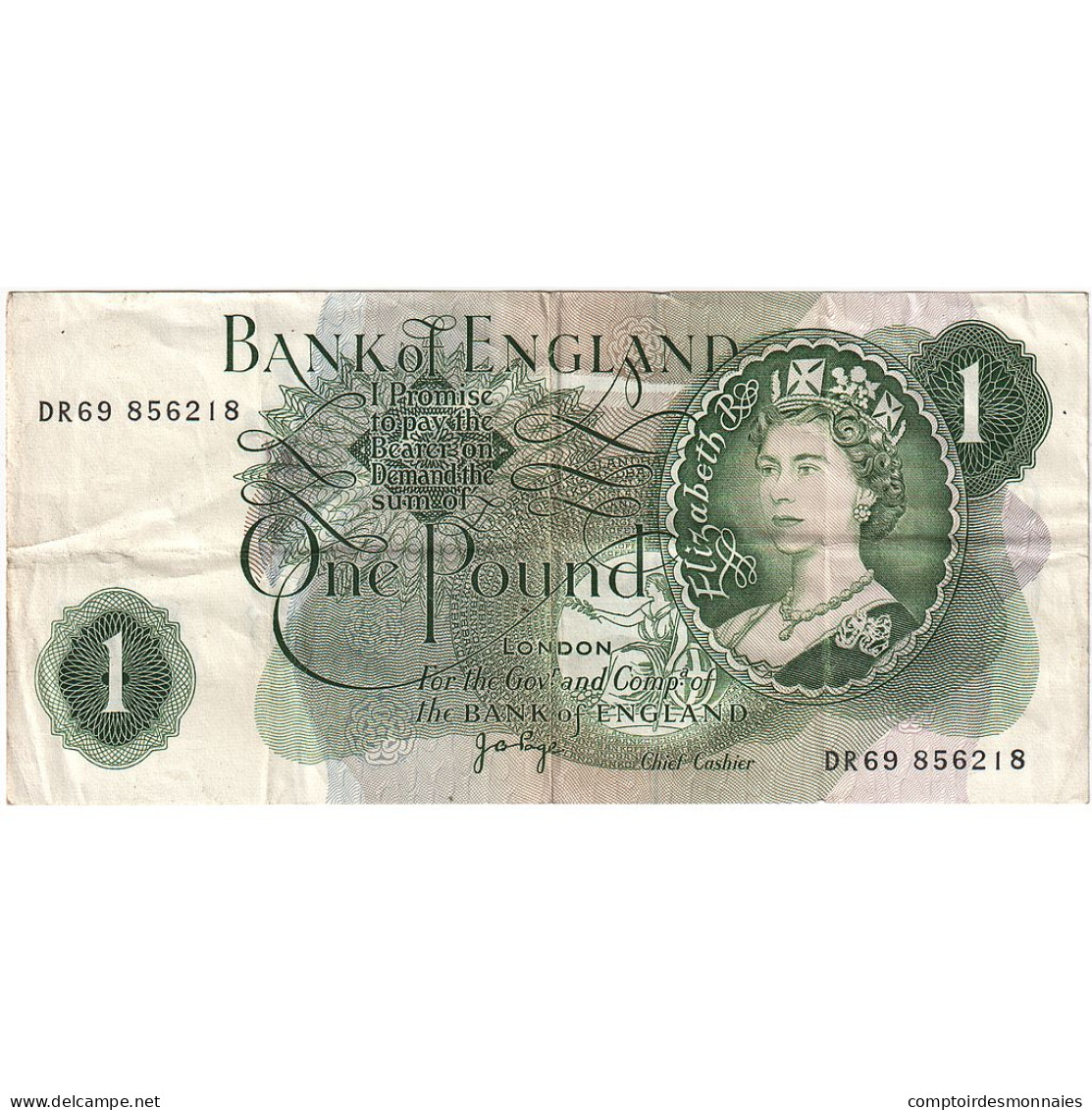 Billet, Grande-Bretagne, 1 Pound, Undated (1960-78), KM:374g, TTB - 1 Pond