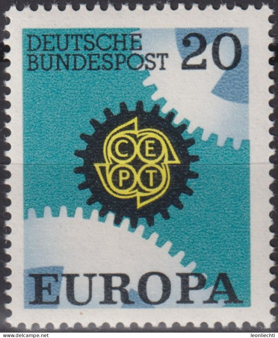 1967 Deutschland > BRD, ** Mi:DE 533, Sn:DE 969, Yt:DE 398, EUROPA, Zahnrad, Emblem - Factories & Industries