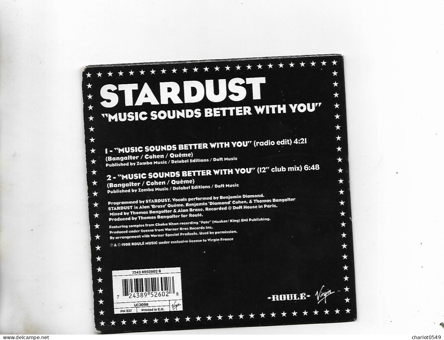 Cd 2 Titres Stardust Music Sounds - Andere & Zonder Classificatie