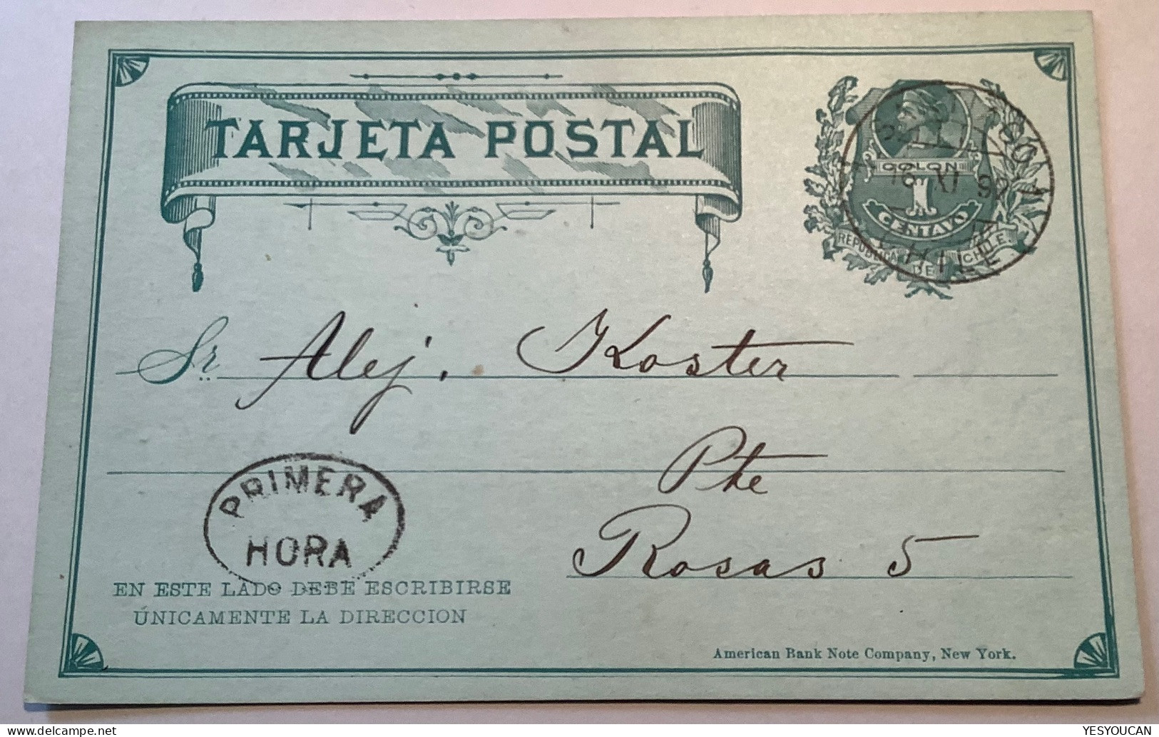 ADVERTISEMENT DEUTSCHER TURNVEREIN 1897Santiago Chile1c Postal Stationery Card„PRIMERA HORA“(gymnastique Sport Gymnastic - Chile