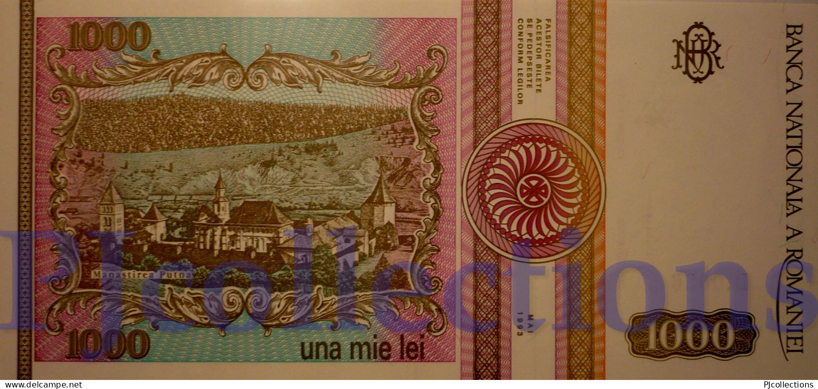 ROMANIA 1000 LEI 1993 PICK 102 UNC - Roemenië