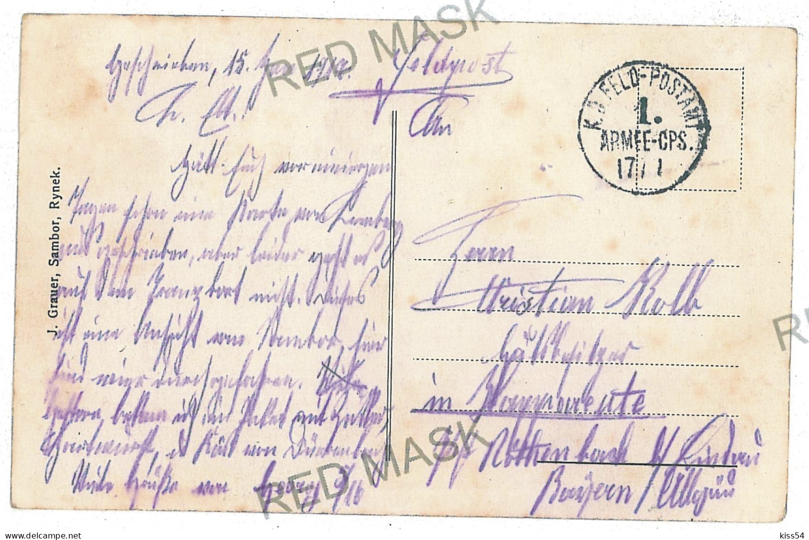 UK 36 - 10461 SAMBIR, Railway Station, Ukraine - Old Postcard - Used - 1916 - Ukraine