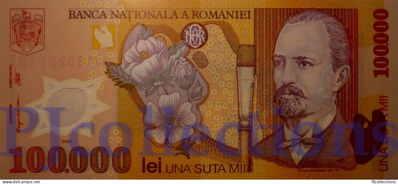 ROMANIA 100000 LEI 2001 PICK 114 POLYMER UNC - Rumania