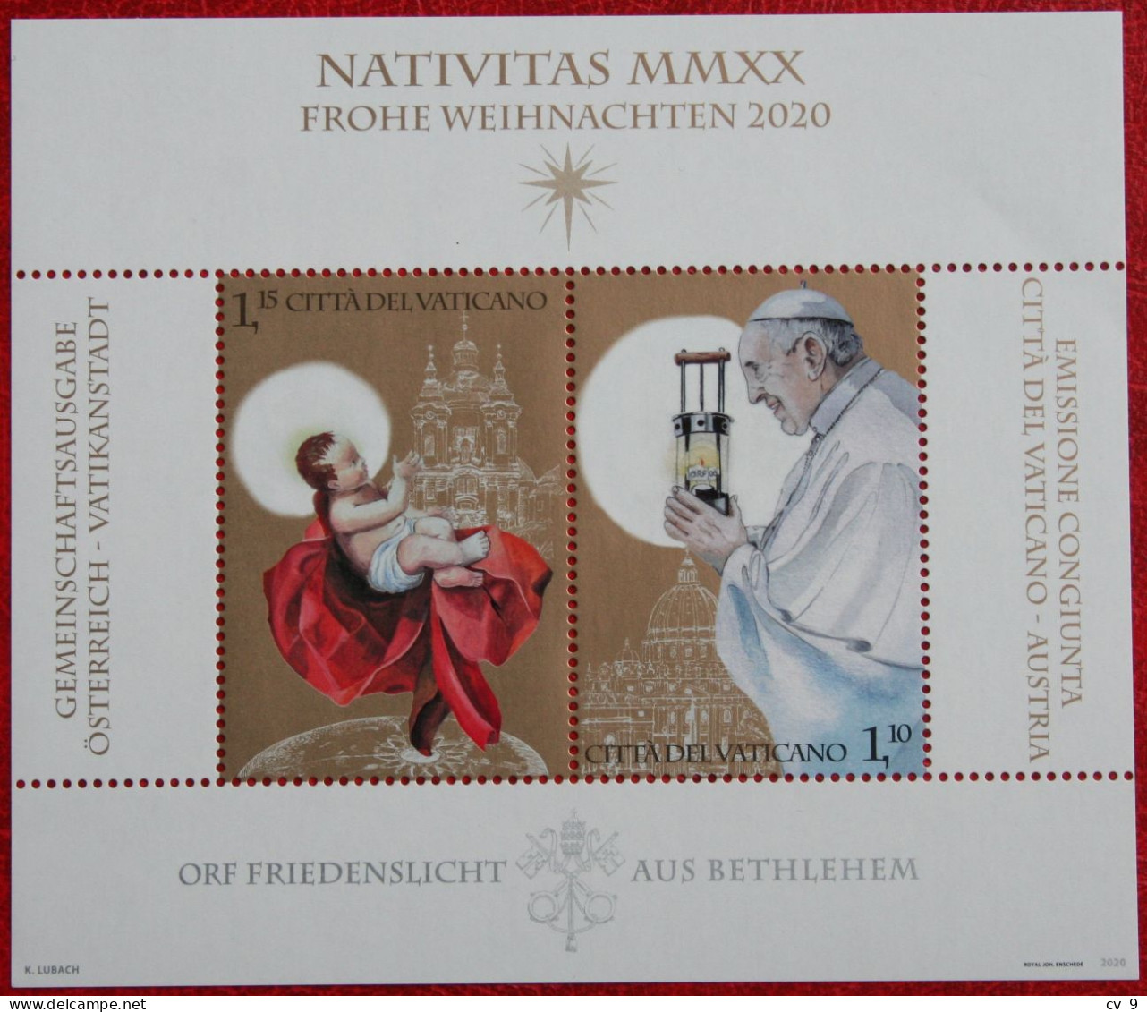 Christmas Kerst Noël Weihnachten 2020 Mi - Yv - POSTFRIS / MNH / ** VATICANO VATICAN - Ungebraucht