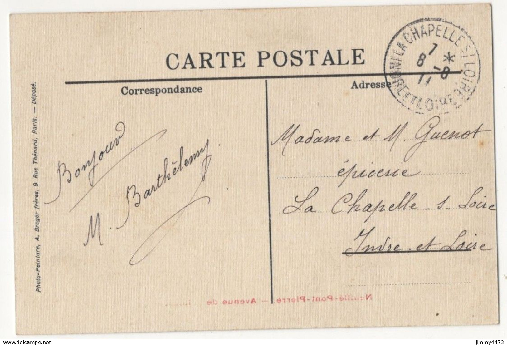 CPA - Neuillé-Pont-Pierre En 1911 - Avenue De La Roue ( Bien Animée ) Edit. Avril épicier - Neuillé-Pont-Pierre