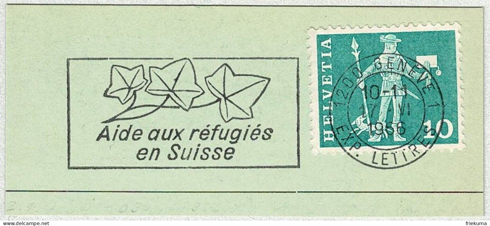 Schweiz / Helvetia 1965, Flaggenstempel Hilf Den Flüchtlingen / Réfugié / Refugee Genève - Flüchtlinge