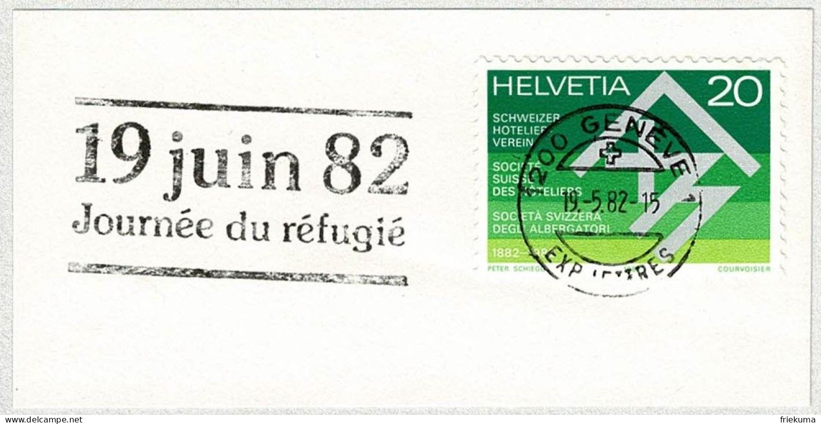 Schweiz / Helvetia 1982, Flaggenstempel Tag Des Flüchtlings Genève, Journée Du Réfugié / Refugee Day - Refugiados